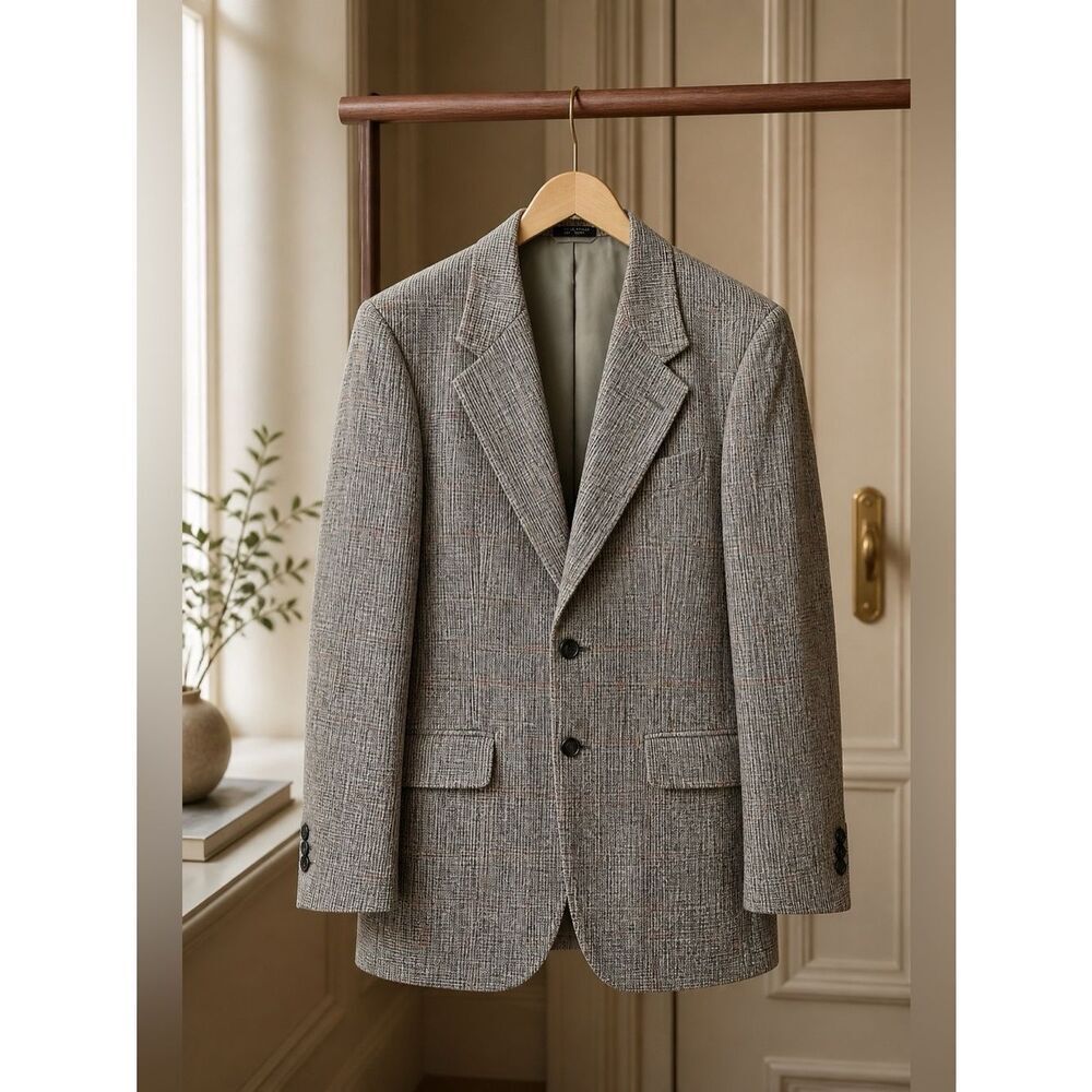 Classic Vintage Gray Tweed Men's Blazer 41R by Brookcraft